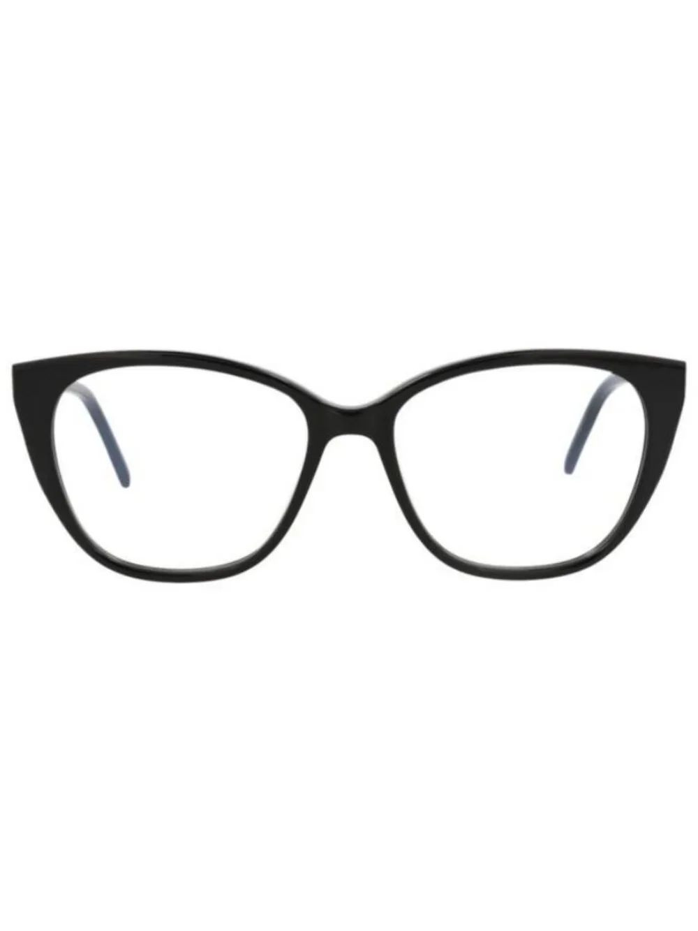 New Saint Laurent Womens Cat Eye Black Silver Transparent Fashion Designer Eyegl